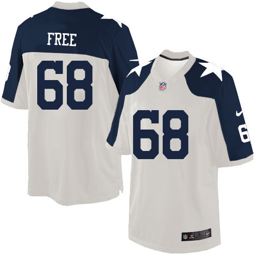 Men's Limited Doug Free Nike Jersey White Alternate - #68 Throwback NFL Dallas Cowboys